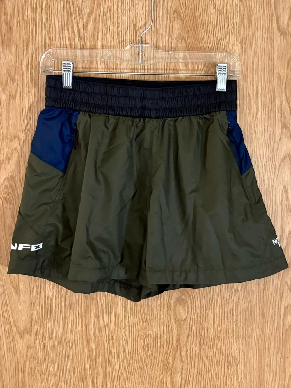 The North Face Windwall TNFX Olive Green and Navy Athletic Shorts